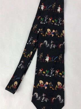 Black Cartoon Character Tie - looney tunes